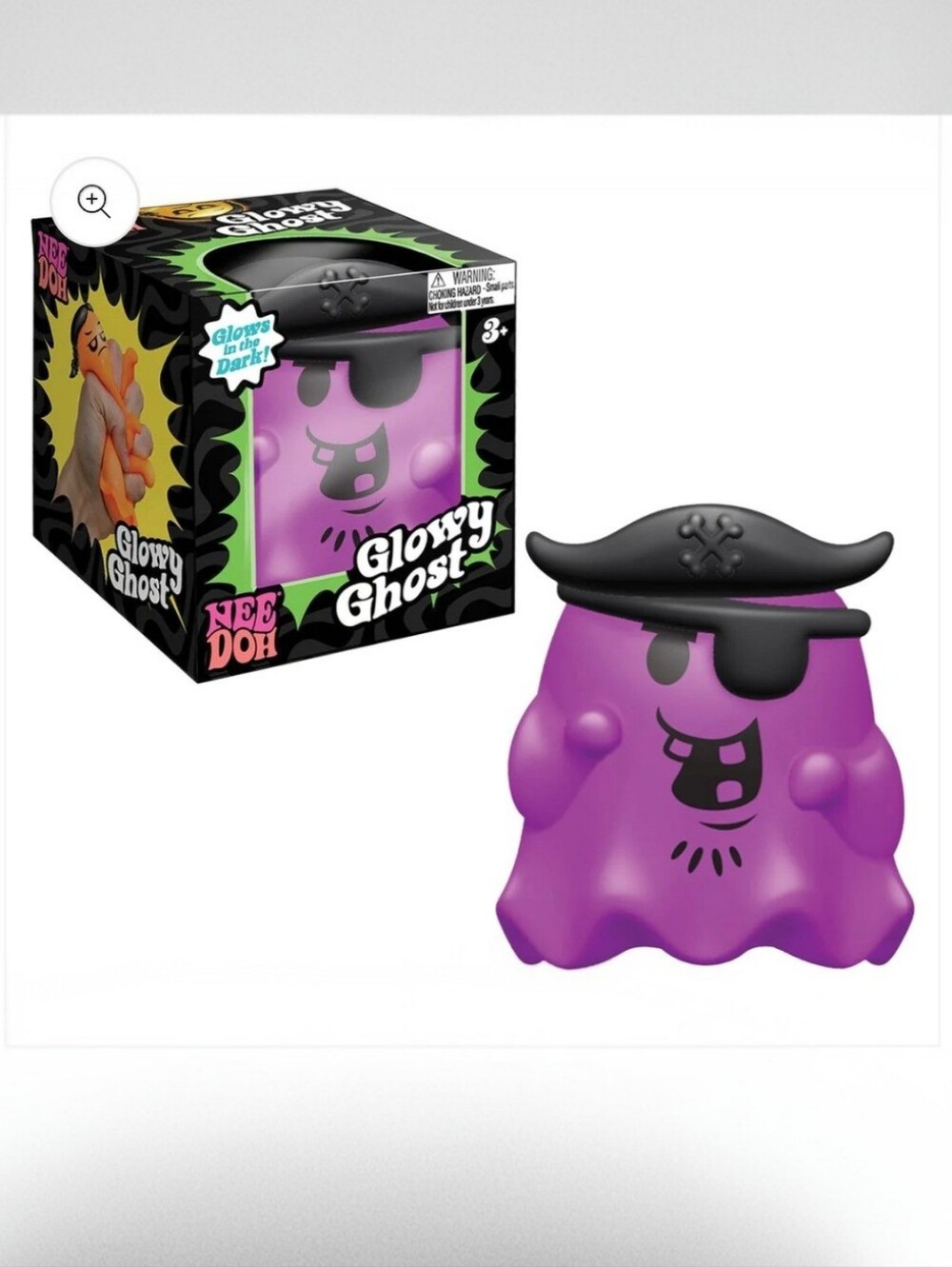 NeeDoh Glowy Ghost 👻 Purple Pirate Rare Glow in Dark Halloween Gift Treat 🏴☠️